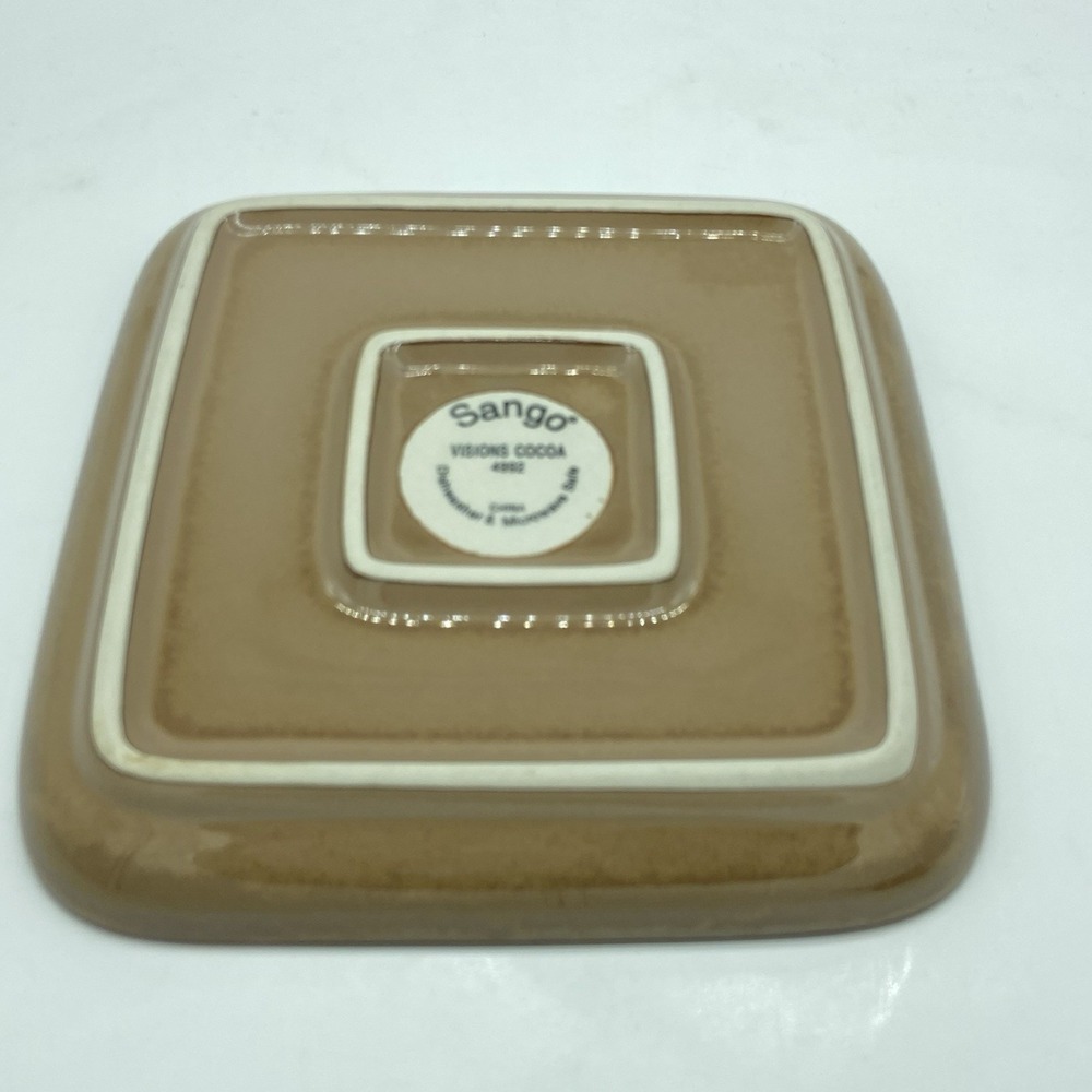 Sango Plates Visions Cocoa Square Salad Ombre Brown Stoneware Dinnerware 7.5" - Picture 4 of 9